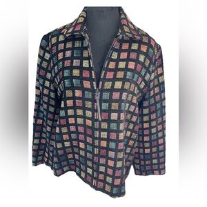 Drapers & Damon’s ladies geometric lightweight zip up jacket VTG 90s‎ size Large